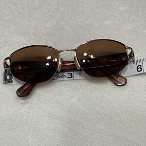 Tura 617 COP Oval Sunglasses Brown Wood‎ Grain Gold Accents Italy FRAMES ONLY